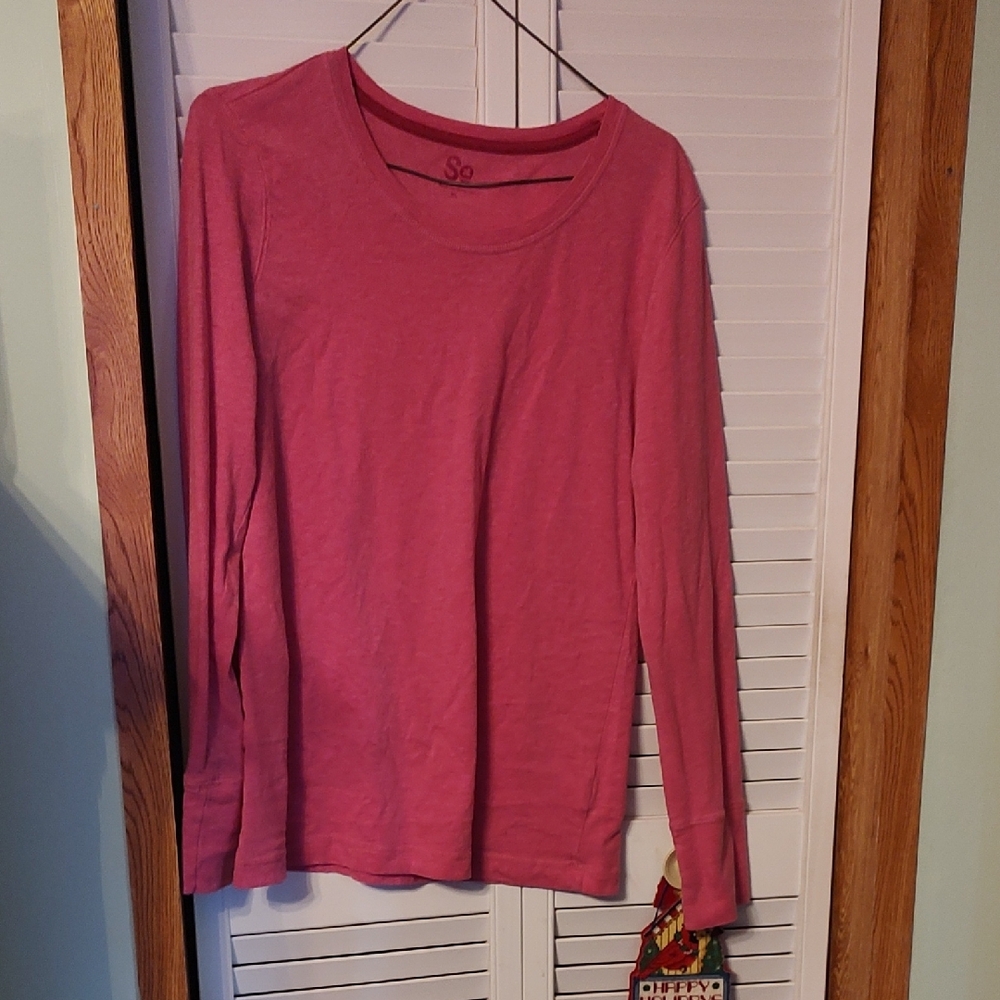 So Women's Pink Long Sleeve Top